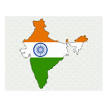 India Flag Map full size Postcards