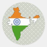 India Flag Map full size Stickers