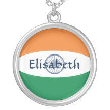 India Flag + Name Necklace