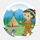 Indian boy round sticker