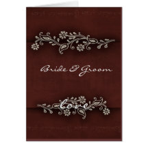 Indian brown with pewter flower design card