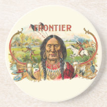 Indian Tobacco Label Beverage Coaster