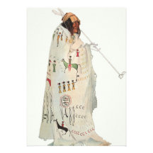 Indian Warrior with Pipe by Karl Bodmer Personalised Invites
