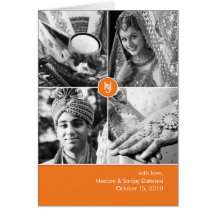 Indian Wedding 4 Photo Thank You Card
