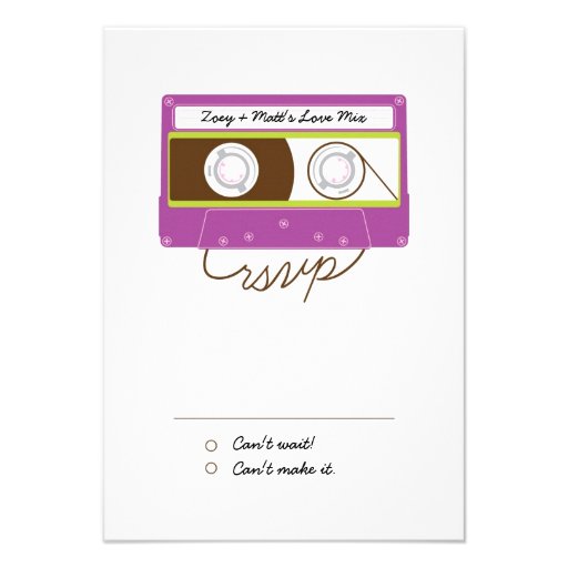 Indie Mixtapes (Purple / Lime) RSVP Invites