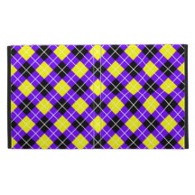 Indigo,Yellow, Black and White Argyle iPad Case