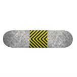 Industrial Diamond Plate Hazard Striped Skateboard