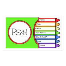 Initial Box of Crayons Business Card Templates