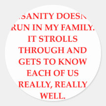 insanity round stickers