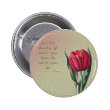 Inspirational Beauty Tulip Pinback Buttons