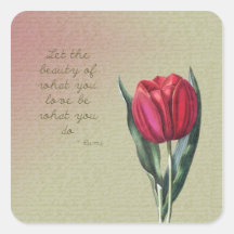 Inspirational Beauty Tulip Square Stickers