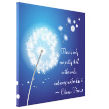 Inspirational Dandelion for Mother Wrapped Canvas Stretched Canvas Print