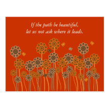 Inspirational flowers & butterflies postcard