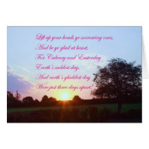 Inspirational note card with poem