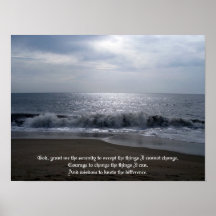 Inspirational Photos Serenity Prayer Beach at Dawn Posters