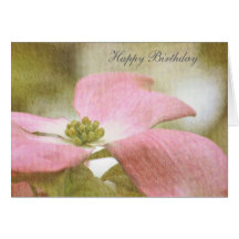 Inspired Pink Dogwood Flower Greeting Card