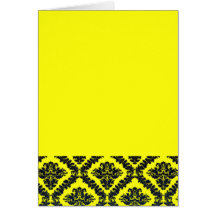 Inspiring black damask pattern greeting card