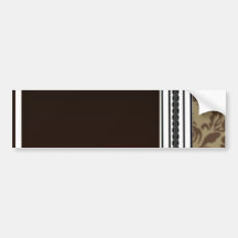 Inspiring Brown Damask Pattern Bumper Sticker