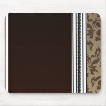 Inspiring Brown Damask Pattern Mousemat