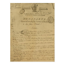 Instructions to soldiers issued by Napoleon Postcard