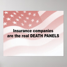 Insurance companies are the real death panels poster