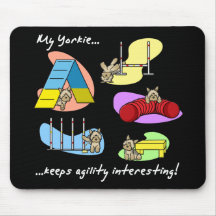 Interesting Yorkie Agility Mouse Pad