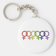 Interlocked Female Rainbow Keychain