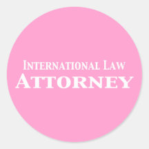 International Law Attorney Gifts Round Stickers
