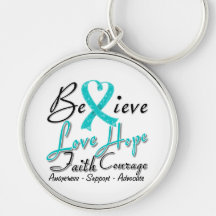 Interstitial Cystitis Believe Heart Collage Keychain