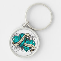 Interstitial Cystitis Hope Faith Dual Hearts Key Chains
