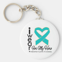 Interstitial Cystitis I Wear a Ribbon For My Hero Keychain