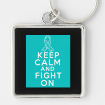 Interstitial Cystitis Keep Calm and Fight On Keychain
