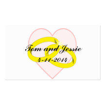 Intertwined Wedding Rings & Heart Thank You Card Business Card Templates