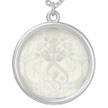 intricate art nouveau floral art personalised necklace