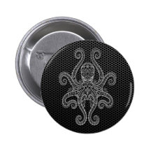 Intricate Steel Mesh Octopus Buttons