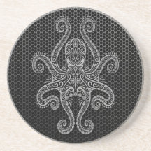 Intricate Steel Mesh Octopus Drink Coasters
