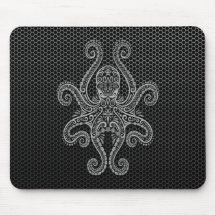 Intricate Steel Mesh Octopus Mousepad