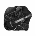 invert acoustic guitar player sit grey photo cut outs
