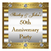 Invitation 50th Wedding Anniversary Party Gold