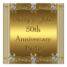 Invitation 50th Wedding Anniversary Party Gold