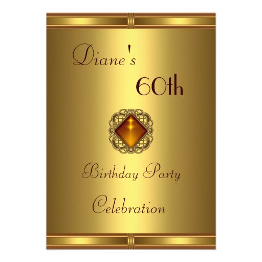 Invitation 60th Birthday Gold on Gold
