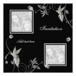 Invitation All Occasions Black Floral Add Photo