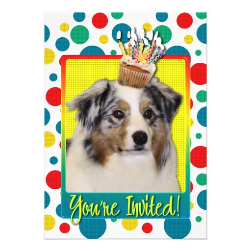 Invitation Cupcake - Australian Shepherd