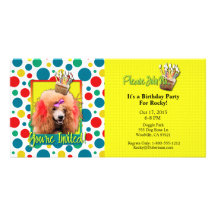 Invitation Cupcake - Poodle - Red Customised Photo Card
