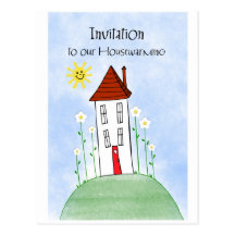 invitation housewarming postcard