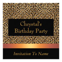 Invitation Leopard Print Invite Birthday Party