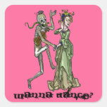 invitation to the danse (macabre) square sticker