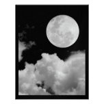 INVITES - FULL MOON CLOUDS BLACK AND WHITE