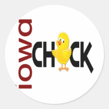 Iowa Chick 1 Round Sticker