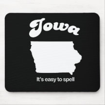 Iowa - Easy to spell T-shirt Mouse Mats